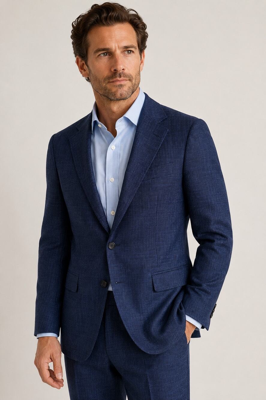 Canali Kei Sport Coat / Blazer – Made in Italy – Wool – Blue Windowpane - 36R